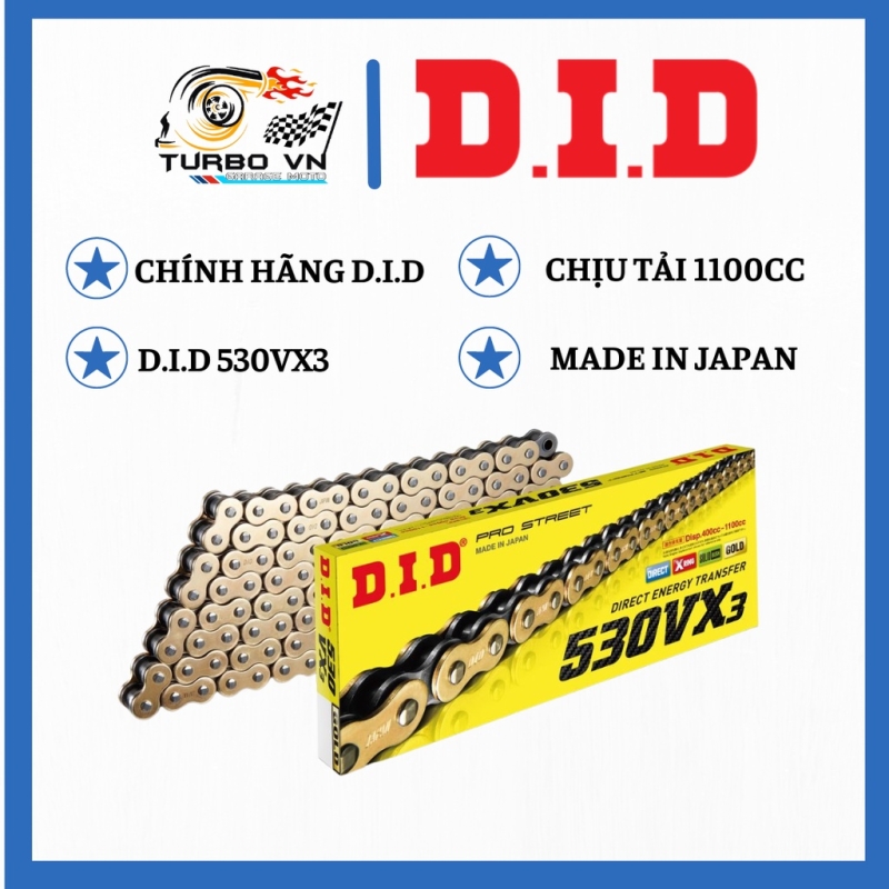 Sên Vàng D.I.D 530VX3 116 mắt chính hãng