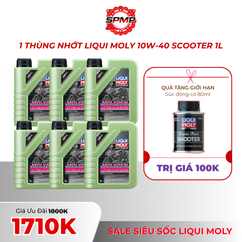 SALE NHỚT LIQUI MOLY 10W-40 SCOOTER 1L ( 6 CHAI/THÙNG )