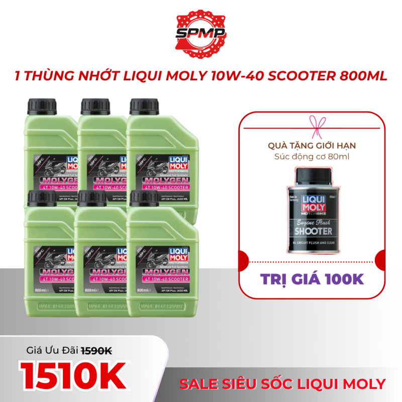 SALE NHỚT LIQUI MOLY 10W-40 SCOOTER 800ML ( 6 CHAI/THÙNG )
