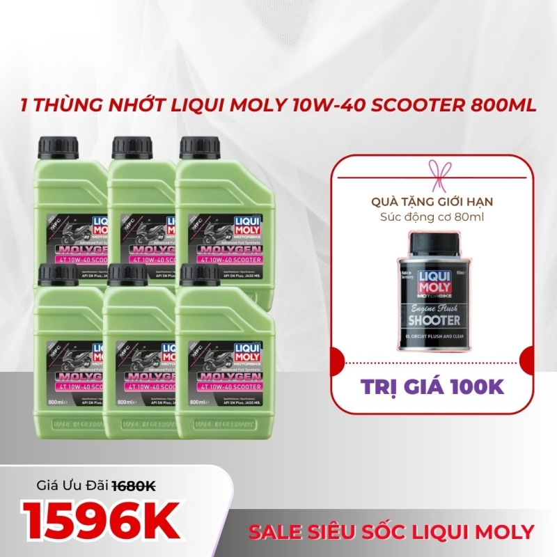 SALE NHỚT LIQUI MOLY 10W-40 SCOOTER 800ML ( 6 CHAI/THÙNG )