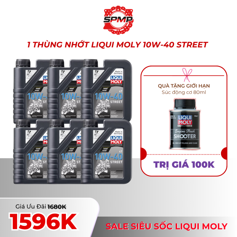 SALE NHỚT LIQUI MOLY 10W-40 STREET 1L ( 6 CHAI/THÙNG )
