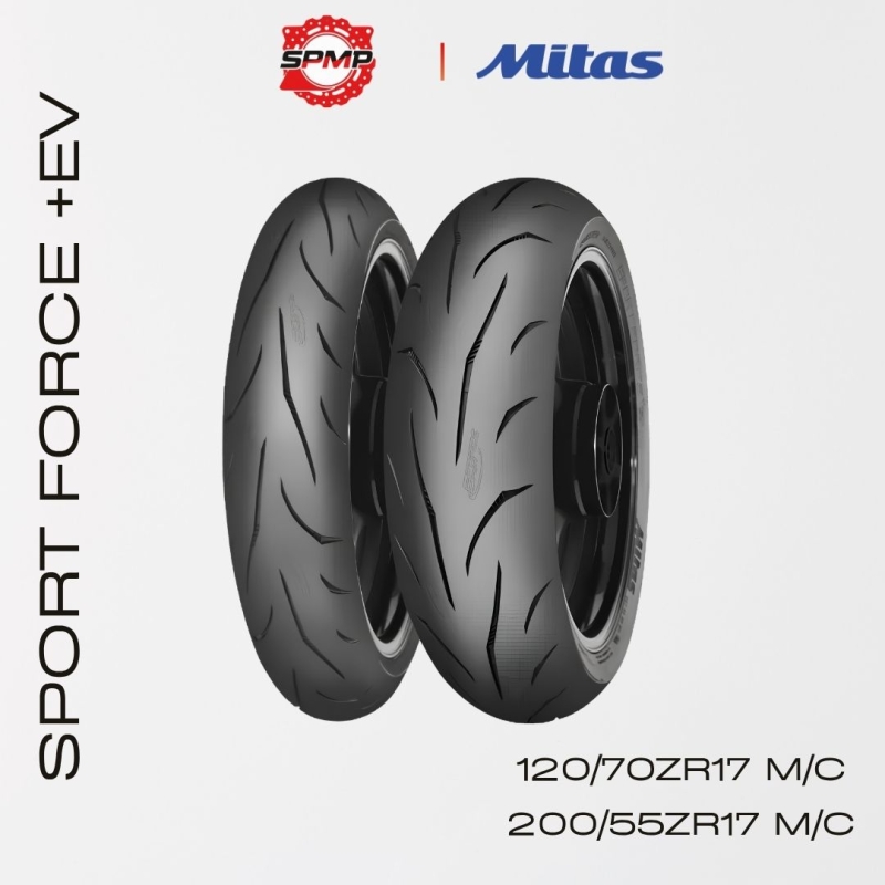 Cặp Vỏ Trước - Sau Mitas Sport Force+ EV Size 120/70-17  & 200/55-17