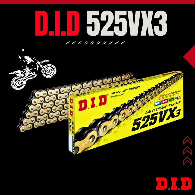 DID SÊN PHỐT CAO SU 525VX3 X-RING 120ZB