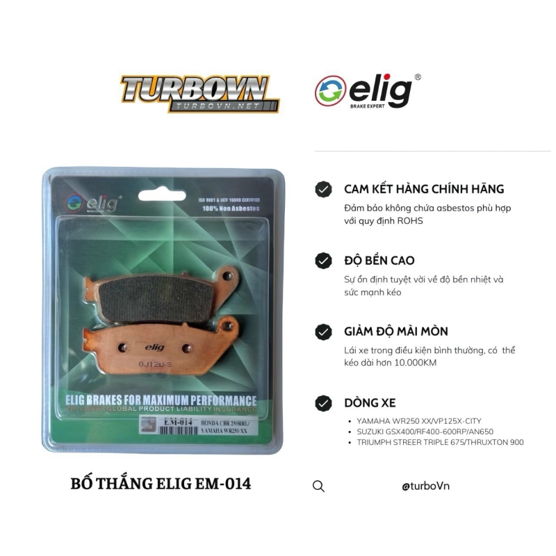Bố thắng Elig HONDA CBR250RR-CB500F-CB500X