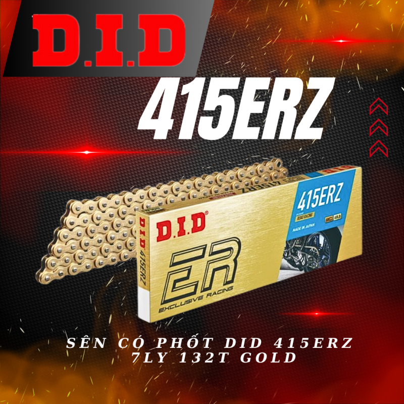 Sên DID 7li 415ERZ Racing Moto3 132L GOLD chính hãng.
