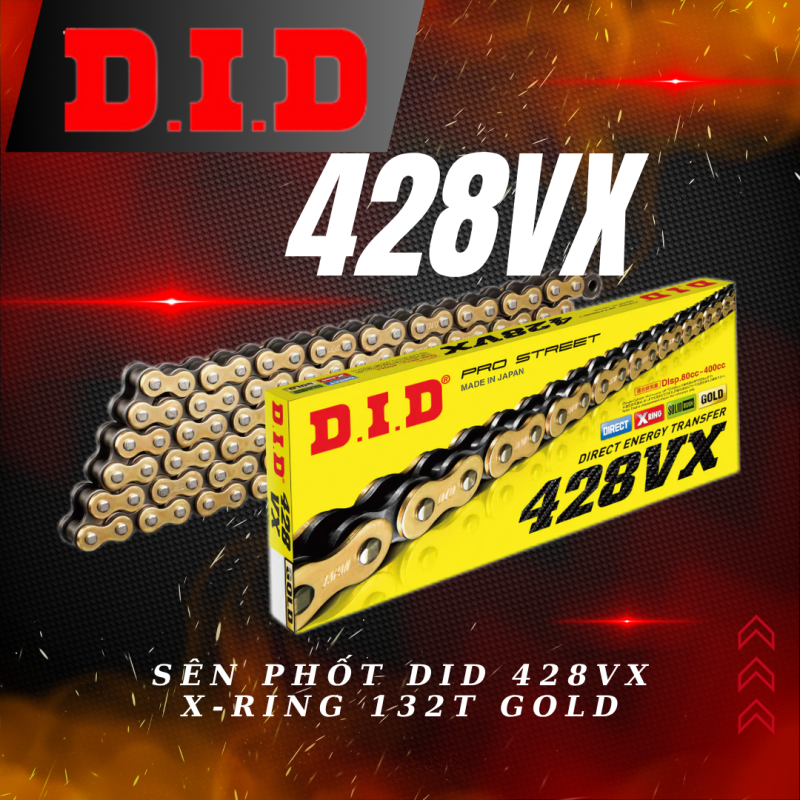 Sên phốt cao su DID 428VX X-Ring 132FB