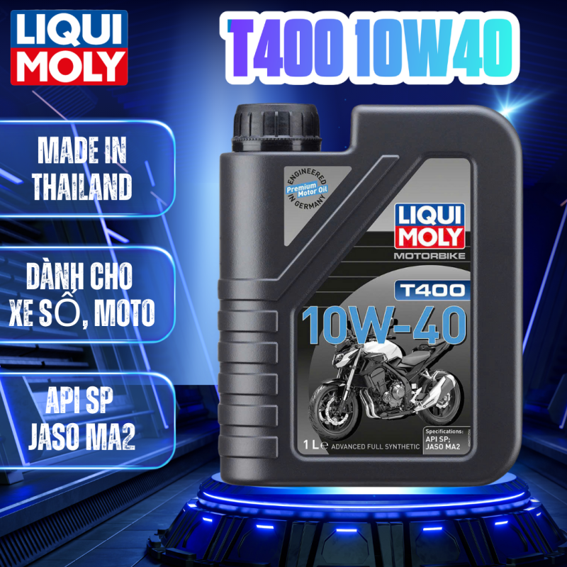 NHỚT XE MÁY MÔ TÔ PHÂN KHỐI LỚN LIQUI MOLY MOTORBIKE 4T STREET 10W40 T400 1L - 48331