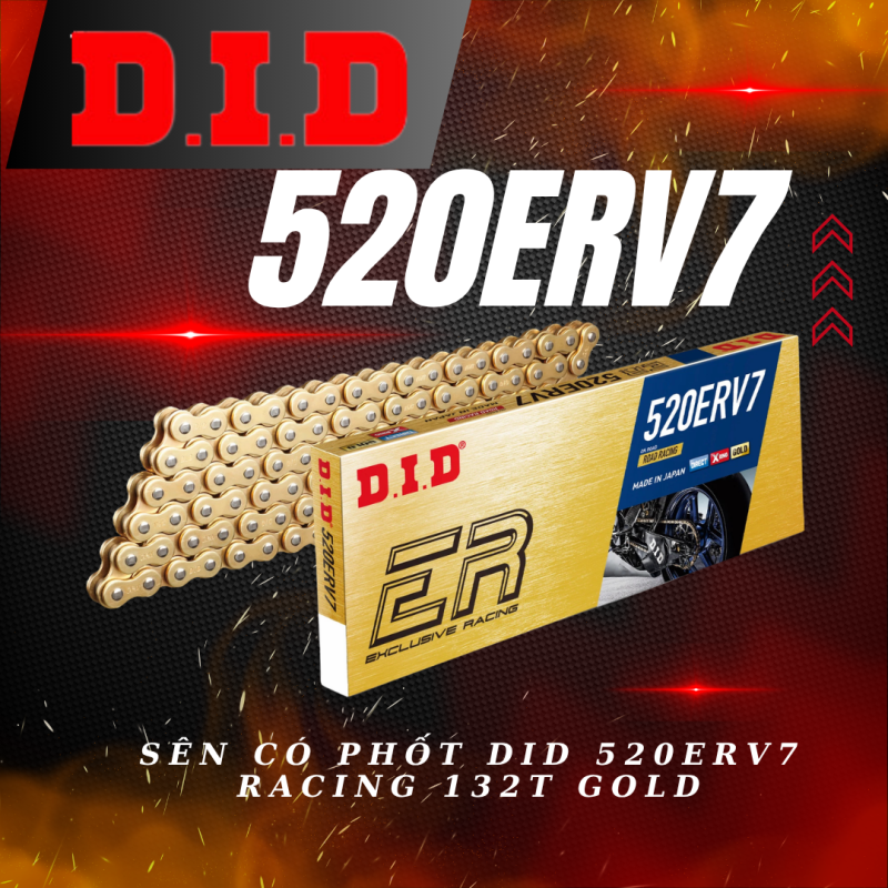 Sên đua cao cấp DID 520ERV7 X-Ring ROAD RACING 120 mắt chính hãng.
