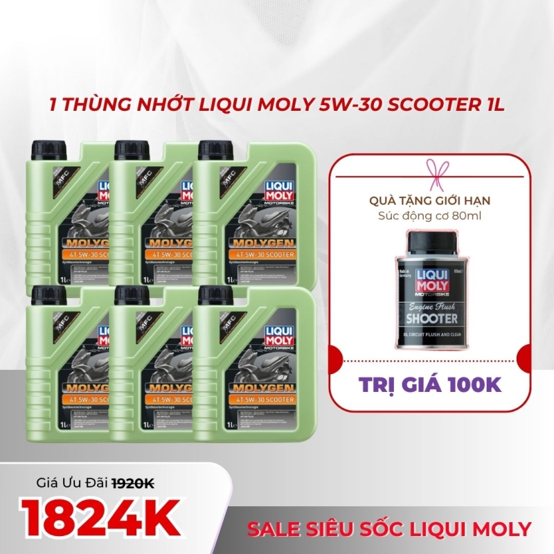 SALE NHỚT LIQUI MOLY 5W-30 SCOOTER 1L ( 6 CHAI/THÙNG )