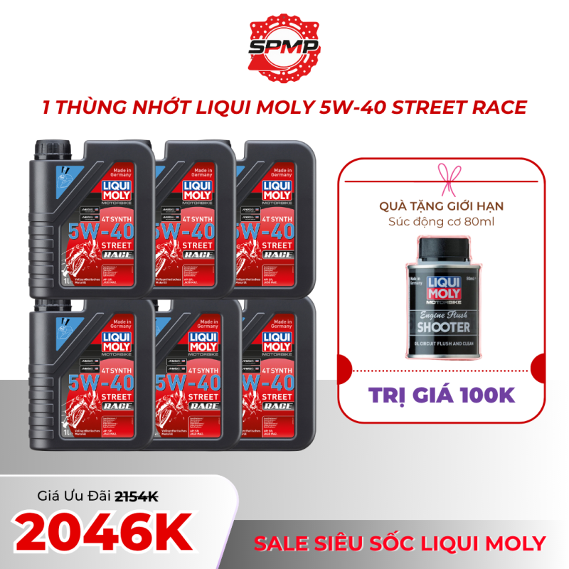 SALE NHỚT LIQUI MOLY 5W-40 STREET RACE 1L ( 6 CHAI/THÙNG )