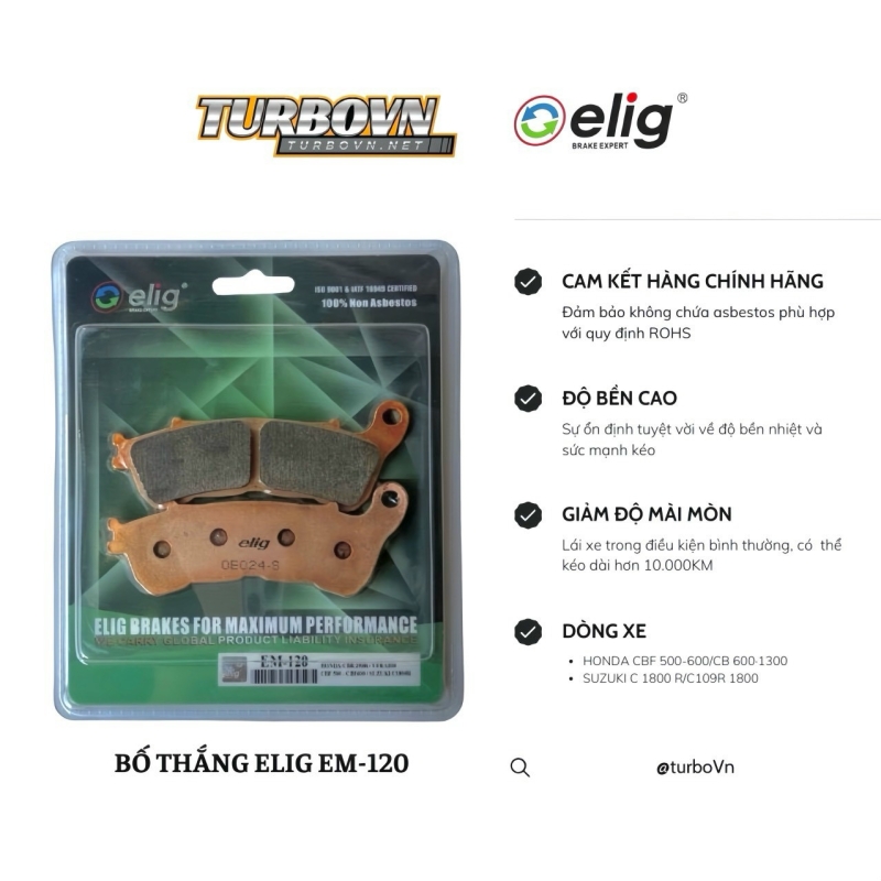 Bố thắng ELIG HONDA CBR 250R/VFR 1200/CBF500 /CBF600