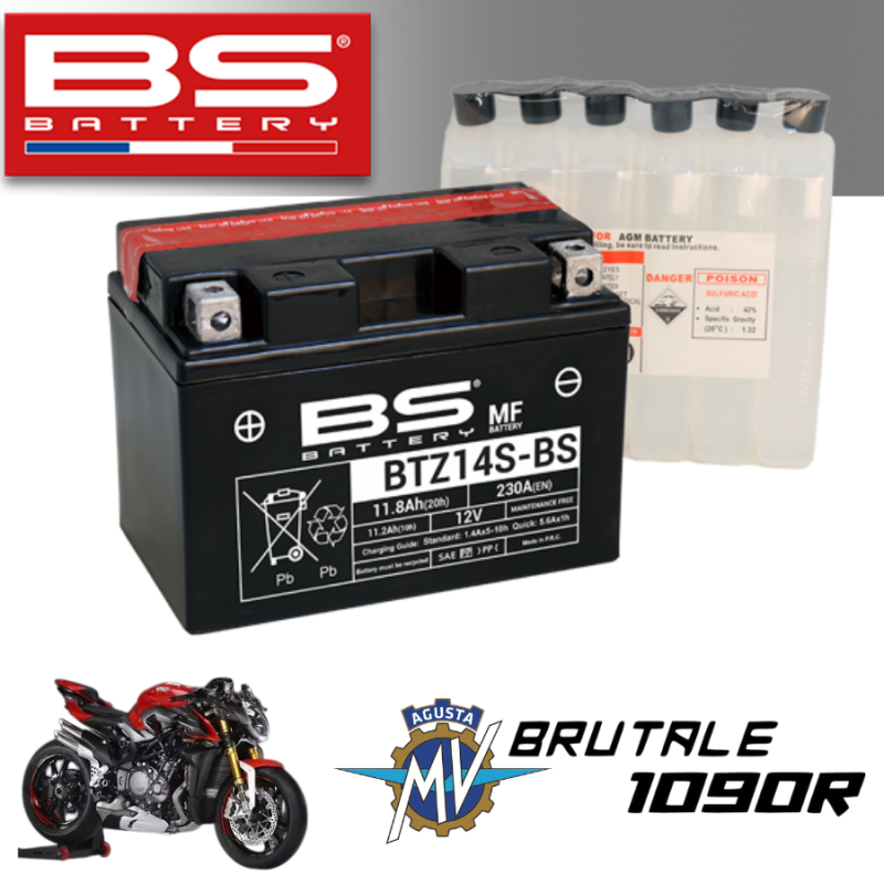 Bình ắc quy  BTZ14S-BS dành cho xe AGUSTA BRUTALE 1090R 