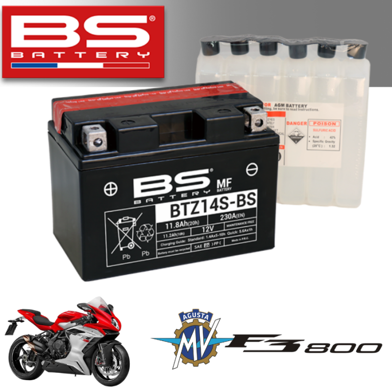 Bình ắc quy BTZ14S - BS dành cho xe MV AGUSTA F3800 