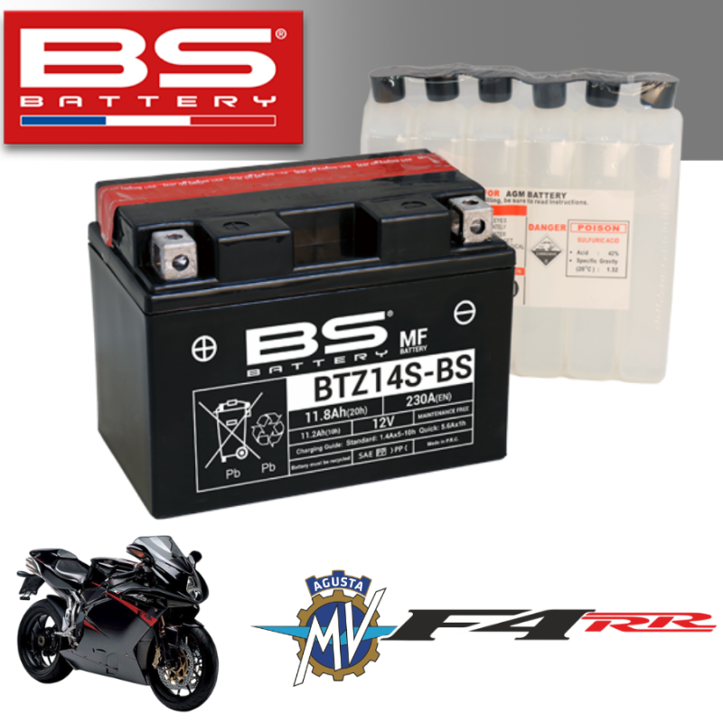 Bình ắc quy BTZ14S - BS dành cho xe MV AGUSTA F4RR 