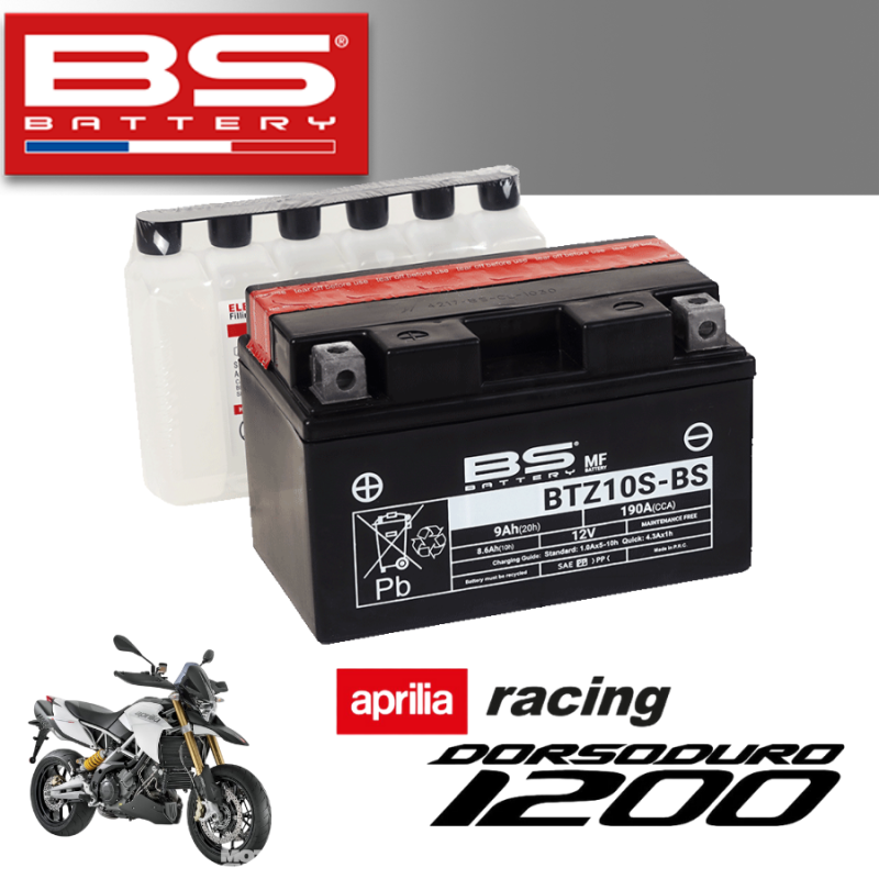 Bình ắc quy  BTZ10S-BS dành cho xe APRILIA RACING TUONO1200