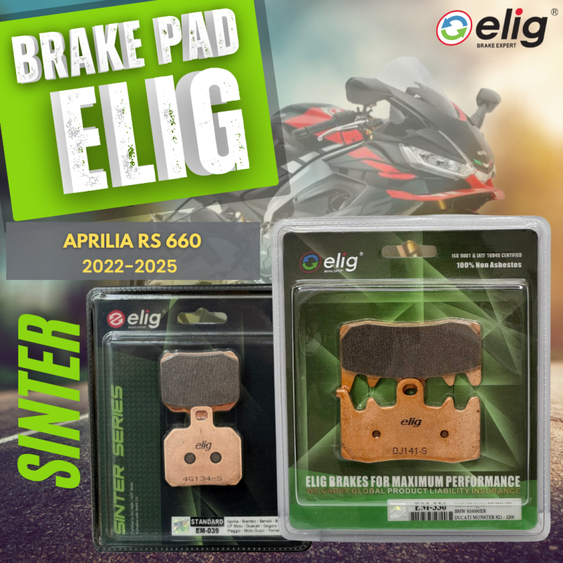 Bố thắng Elig Sinter APRILIA RS 660 2022-2025 (Trước EM-336, Sau EM-039)