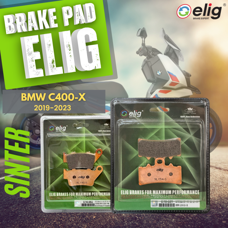 Bố thắng Elig Sinter  BMW C400X 2019-2023 (Trước EM-339, Sau EM-082)