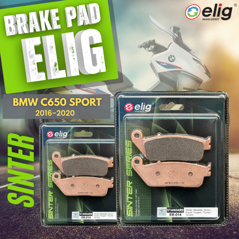 Bố thắng Elig Sinter BMW C650 SPORT 2016-2020 (Trước EM-014, Sau EM-014)