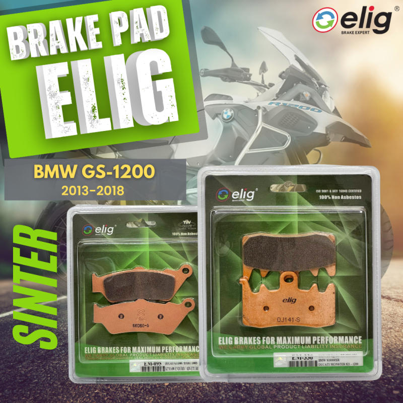 Bố thắng Elig Sinter BMW GS1200 2013-2018 (Trước EM-336, Sau EM-095)