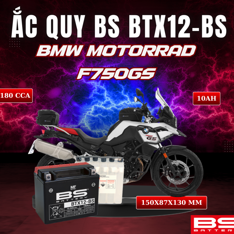 ẮC QUY BS BTX12-BS 180CCA BMW MOTORRAD F750GS (150x87x130 mm)