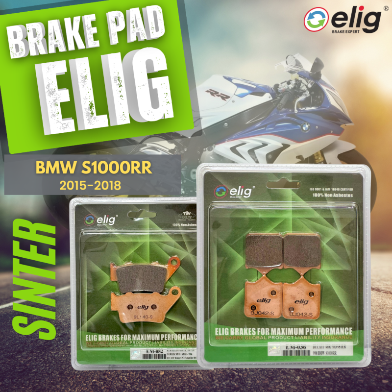 Bố thắng Elig Sinter BMW S1000RR 2015-2018 (Trước EM-036, Sau EM-082)