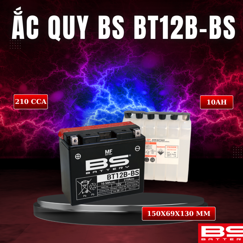 ẮC QUY BS BT12B-BS 230CCA 150*88*110 mm