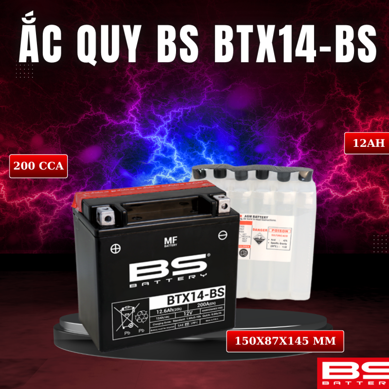 ẮC QUY BS BTX14-BS 200CCA 150*87*145