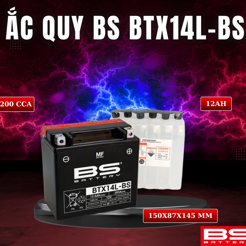 ẮC QUY BS BTX14L-BS 200CCA 150*87*145