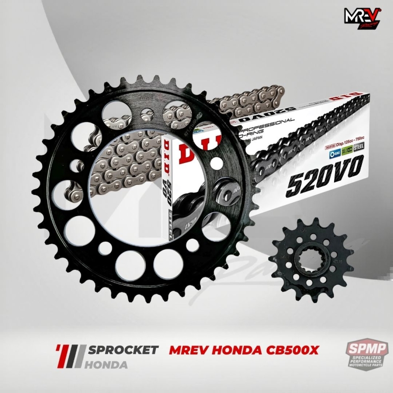 NHÔNG SÊN DĨA THÉP MREV HONDA CB500X (2013- 2018) 15-41/520
