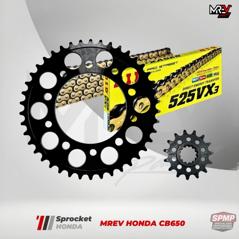 NHÔNG SÊN DĨA THÉP MREV HONDA CB650 15-42/525