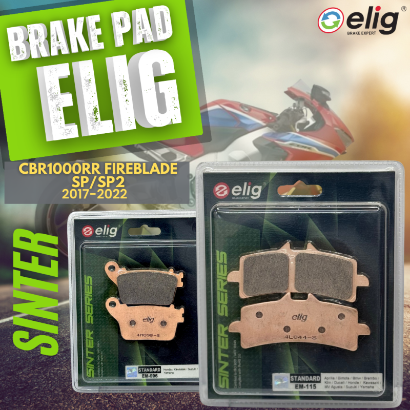 Bố thắng Elig Sinter HONDA CBR1000RR FIREBLADE SP/SP2 2017-2022 (Trước EM-115, Sau EM-096)