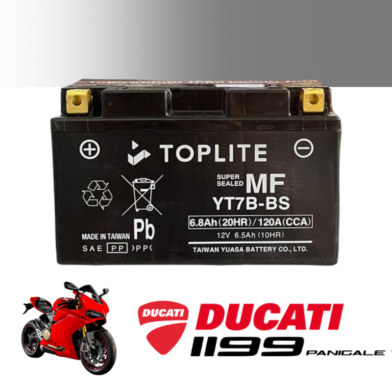 Bình ắc quy TOPLITE YT7B-BS dành cho xe  DUCATI 1199 PANIGALE