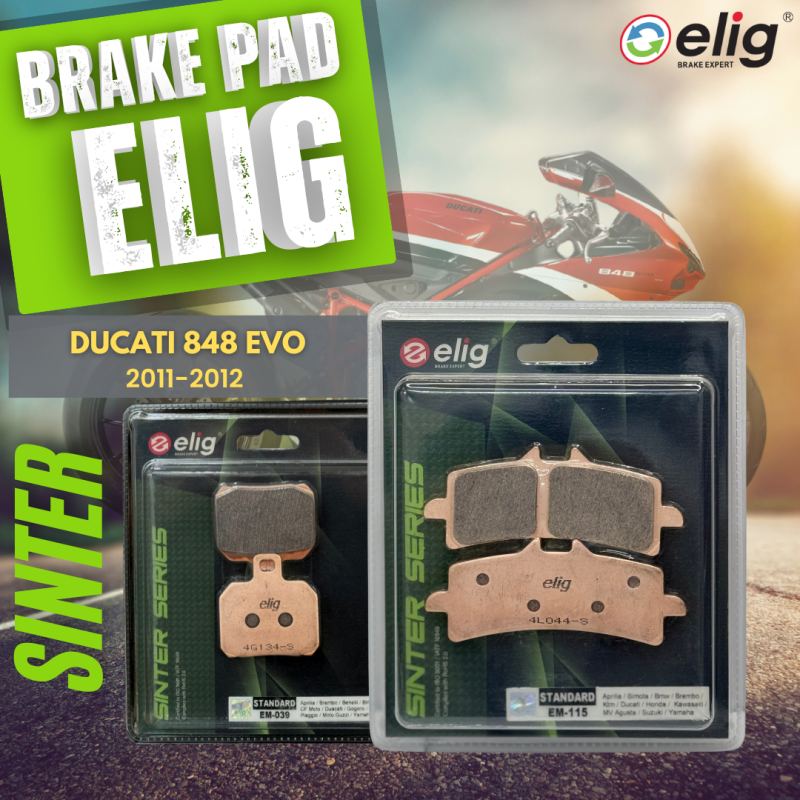Bố thắng Elig Sinter DUCATI EVO 848 2011-2012 (Trước EM-115, Sau EM-039)