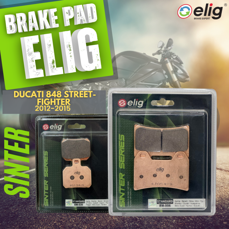 Bố thắng Elig Sinter DUCATI 848 STREET FIGHTER 2012-2015 (Trước EM-006, Sau EM-039)
