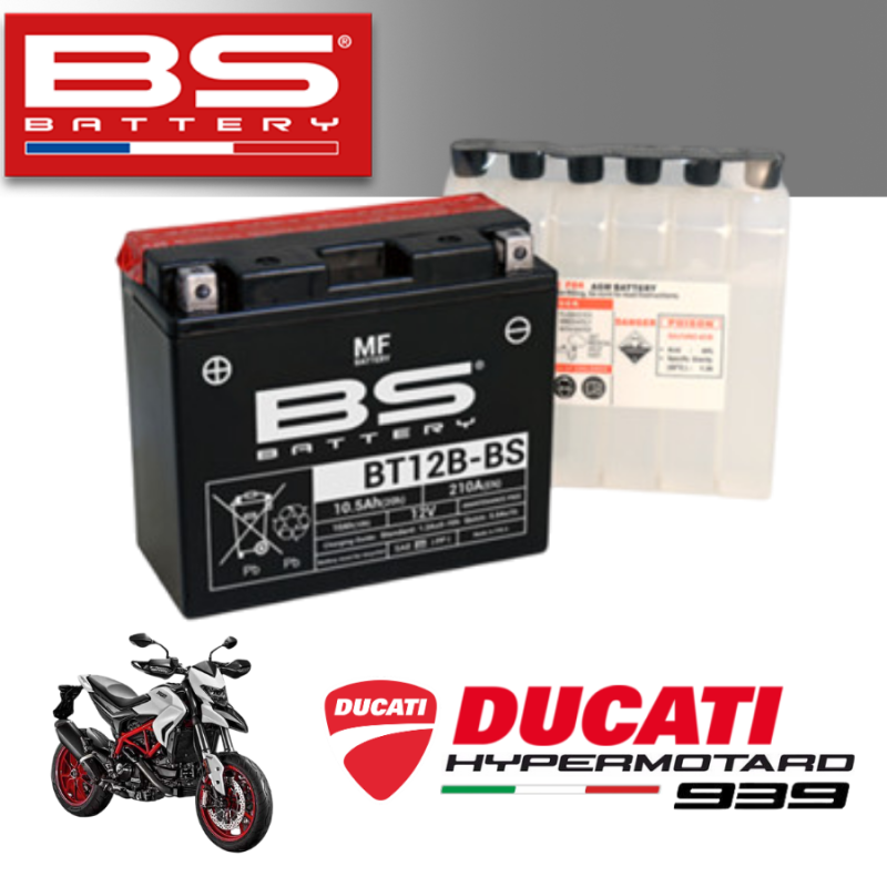 Bình ắc quy  BT12B-BS dành cho xe DUCATI HYPERMOTARD 939