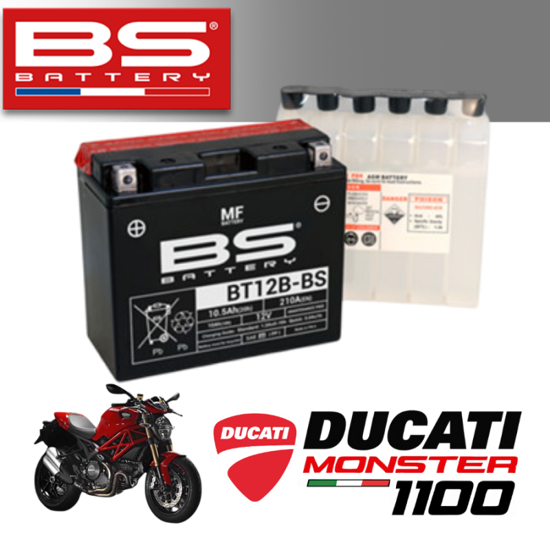 Bình ắc quy BT12B - BS dành cho xe DUCATI MONSTER 1100