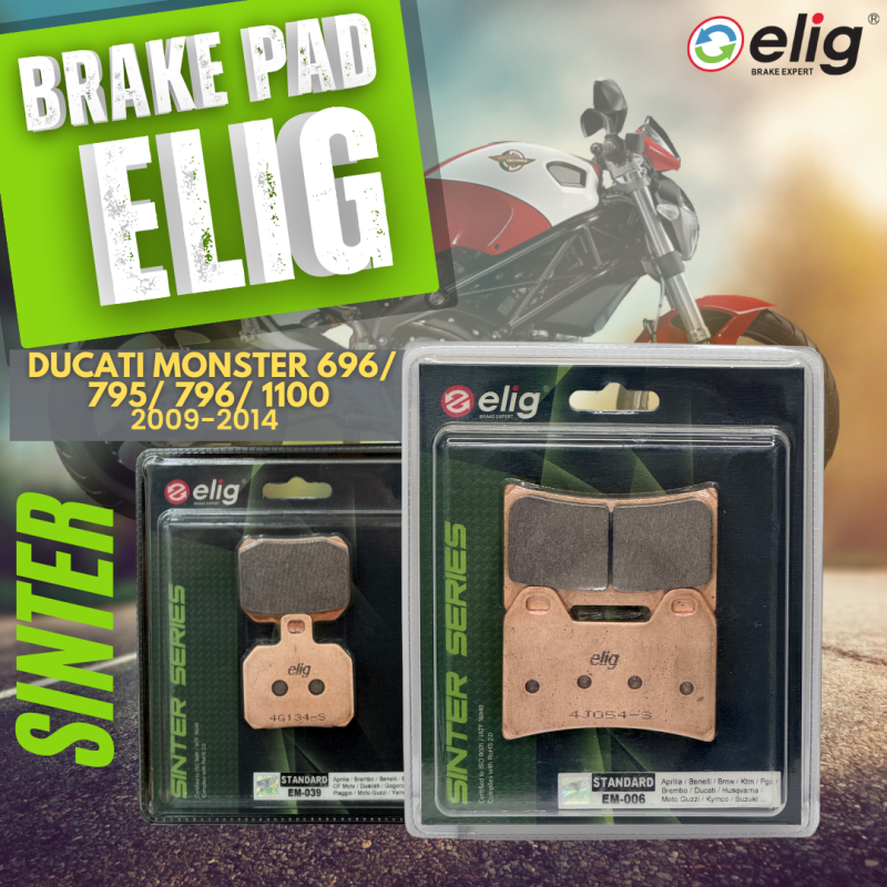 Bố thắng Elig Sinter DUCATI MONSTER 696_ 795_ 796_ 1100 2009-2014