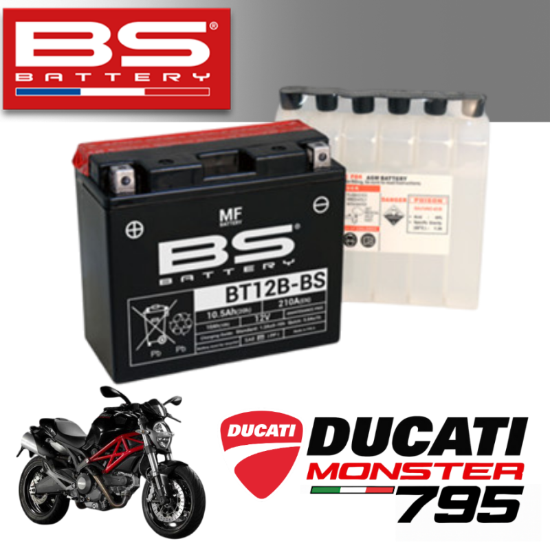 Bình ắc quy BT12B - BS dành cho xe DUCATI MONSTER 795