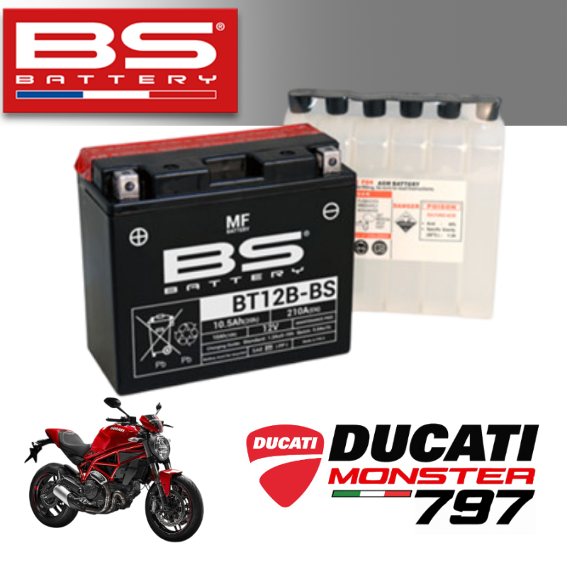 Bình ắc quy BT12B - BS dành cho xe DUCATI MONSTER 797