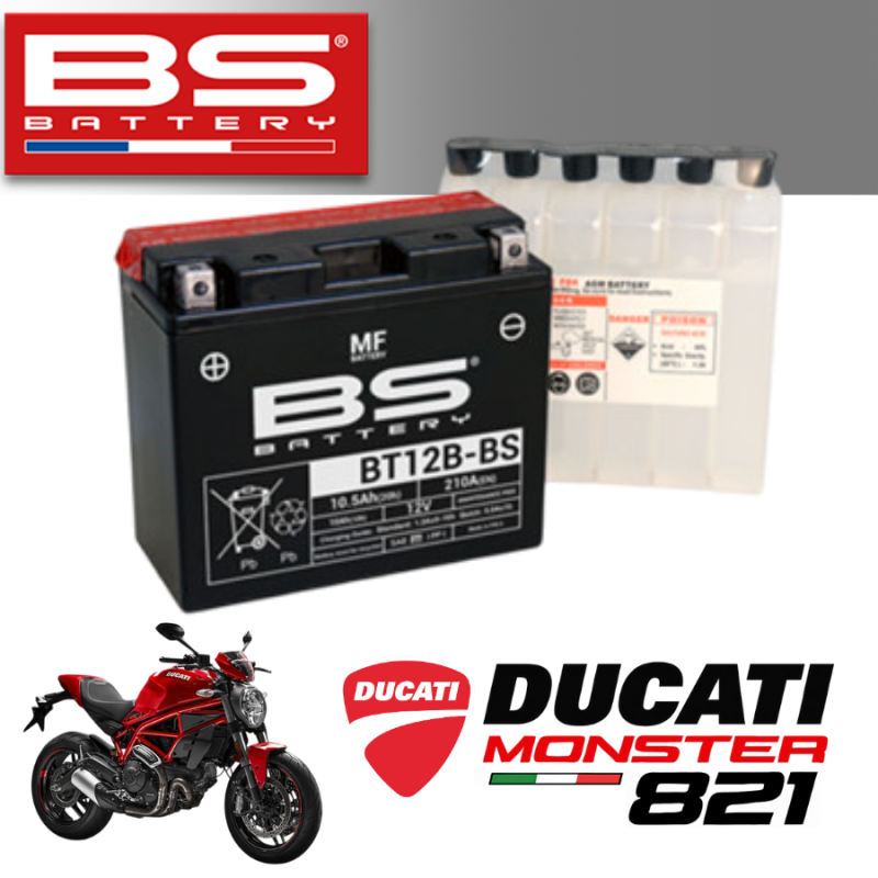 Bình ắc quy BT12B - BS dành cho xe DUCATI MONSTER 821