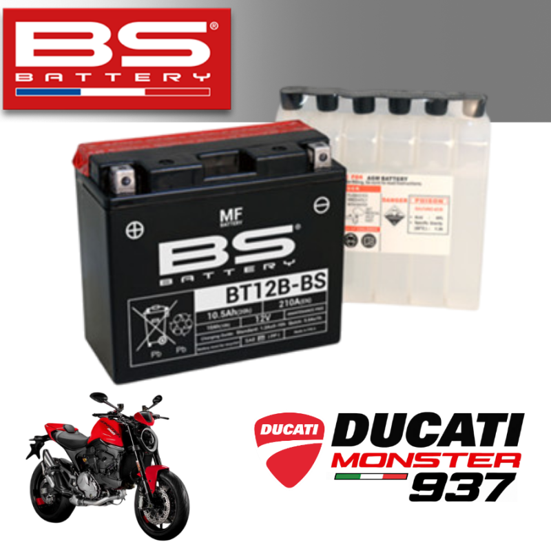 Bình ắc quy BT12B - BS dành cho xe DUCATI MONSTER 937