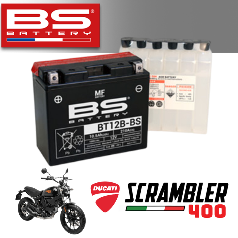 Bình ắc quy BT12B - BS dành cho xe DUCATI SCRAMBLER 400