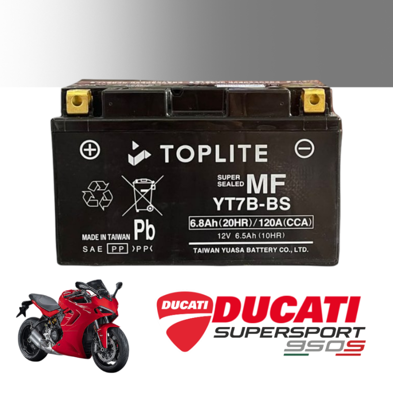 Bình ắc quy TOPLITE YT7B-BS dành cho xe DUCATI SUPERSPORT 950S