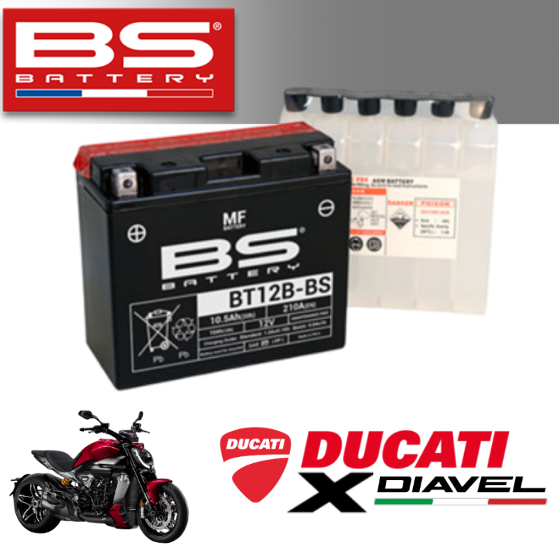 Bình ắc quy BT12B - BS dành cho xe DUCATI XDIAVEL