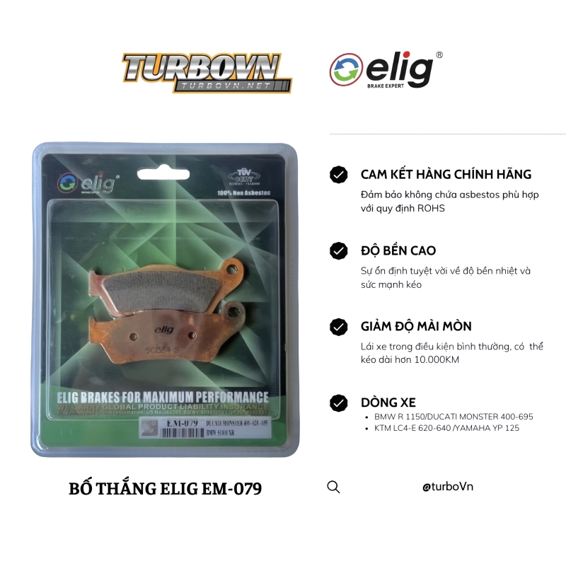 Bố thắng Elig EM-079 DUCATI 1260 Multistrada Enduro-1260 Multistrada Enduro-695 Monster 