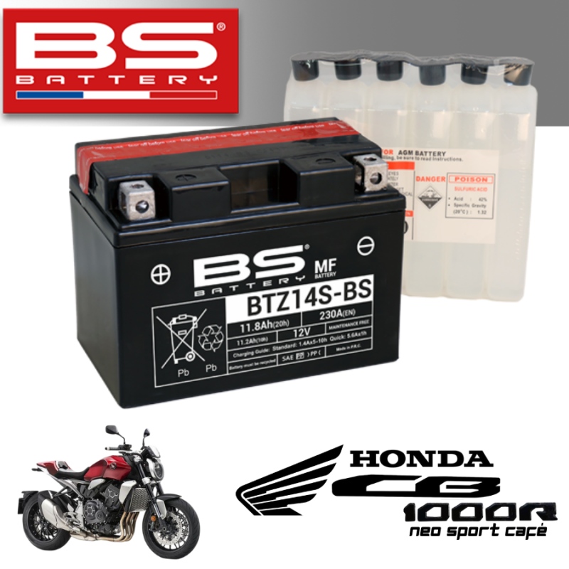 Bình ắc quy BTZ14S - BS dành cho xe HONDA CB 1000R neo sport cape