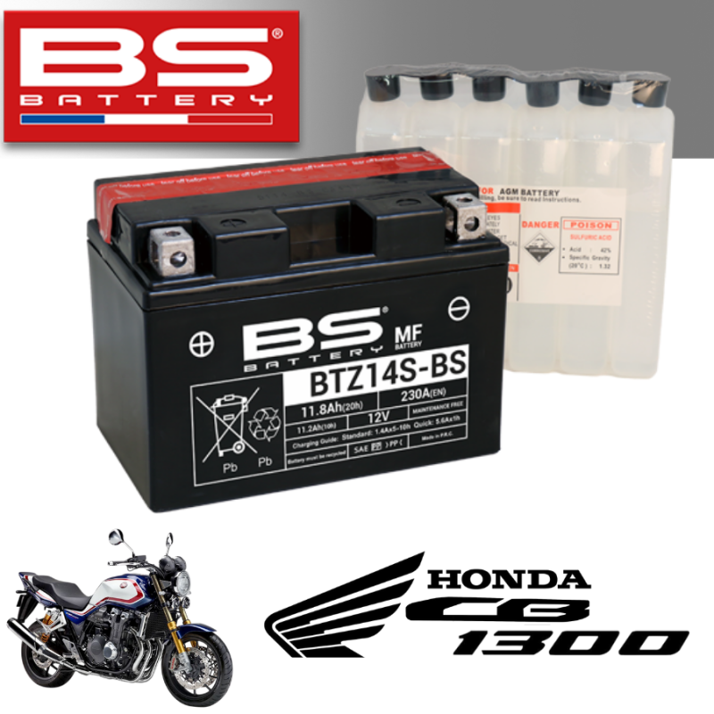 Bình ắc quy BTZ14S - BS dành cho xe HONDA CB 1300 
