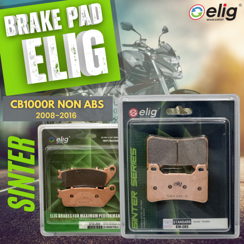 Bố thắng Elig Sinter HONDA CB1000R NON ABS 2008-2016 (Trước EM-085, Sau EM-300)