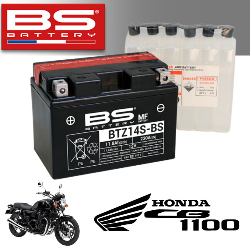 Bình ắc quy BTZ14S - BS dành cho xe HONDA CB1100 