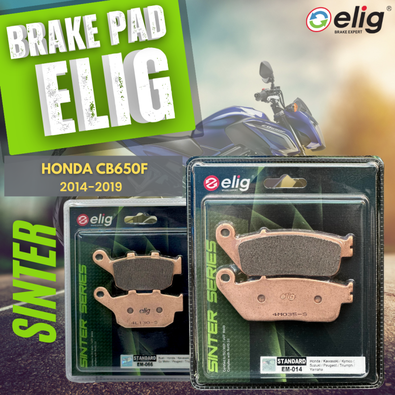 Bố thắng Elig Sinter HONDA CB650F 2014-2019 (Trước EM-014, Sau EM-066)